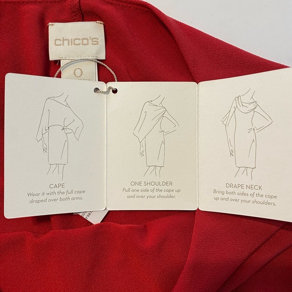 Chico's Convertible Dress Size S Red Classic Office Resort Travel Date Night - Picture 8 of 9